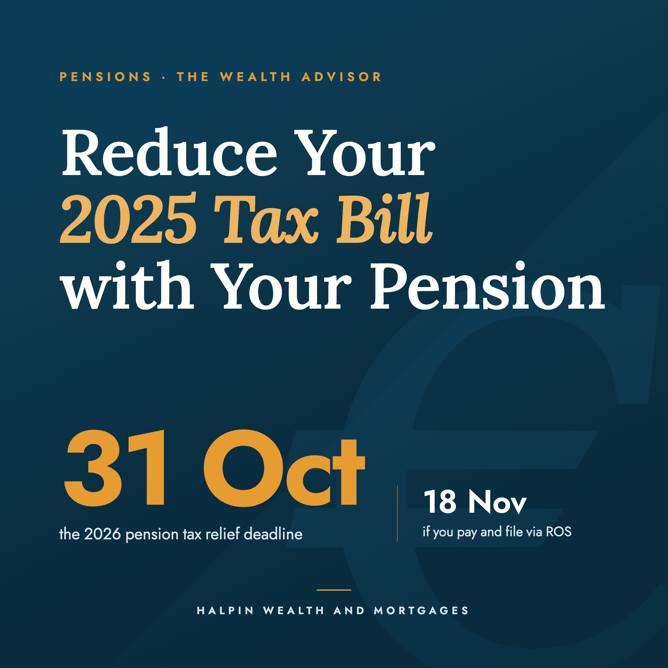 Pension tax relief deadline Ireland 2026